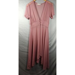 Smoke and mirrors Dusty Rose Sheer 3 Button Duster Over Dress Large Stretch